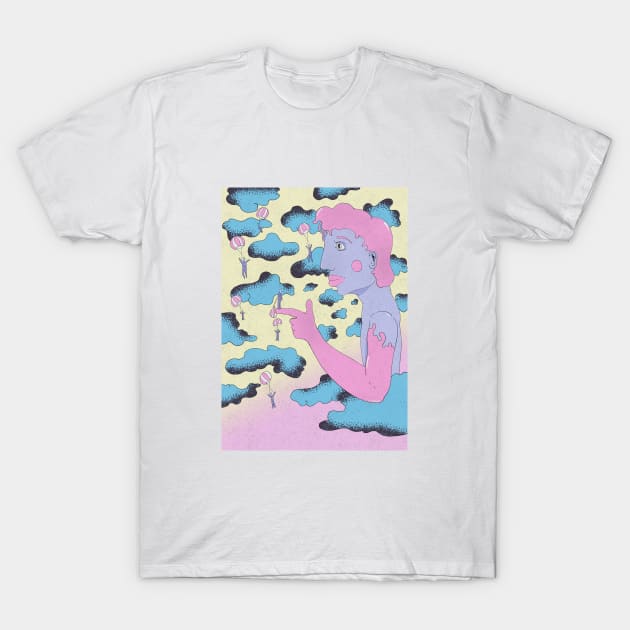 In The Clouds T-Shirt by Rubbish Cartoon